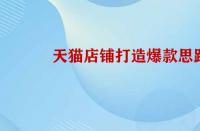 天貓店鋪打造爆款的思路是怎樣的？