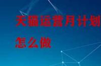 天貓運營月計劃怎么做？
