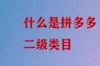 什么是拼多多二級(jí)類目？