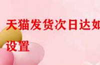 天貓發(fā)貨次日達(dá)如何設(shè)置？