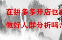 在拼多多開店也需做好人群分析嗎？