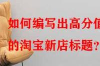 如何編寫出高分值的淘寶新店標(biāo)題？