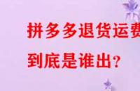 拼多多退貨運(yùn)費(fèi)到底是誰(shuí)出？