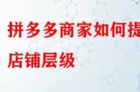 拼多多商家如何提升店鋪層級(jí)？