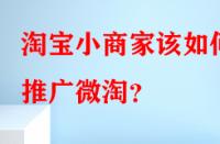 淘寶小商家該如何推廣微淘？