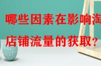 哪些因素在影響淘寶店鋪流量的獲??？