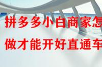 拼多多小白商家怎樣做才能開好直通車？