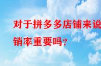 對于拼多多店鋪來說動(dòng)銷率重要嗎？