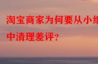 淘寶商家為何要從小細(xì)節(jié)中清理差評(píng)？