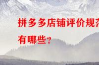 拼多多店鋪評價規(guī)范有哪些？