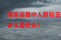 淘寶運營中人群標簽的含義是什么？
