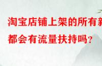 淘寶店鋪上架的所有新品都會(huì)有流量扶持嗎？